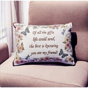 Friends Tapestry Throw Pillow 12”x8" Grandmacore Friends Butterflies Floral Boho